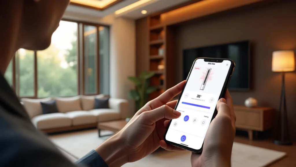 Khí Hậu Trong Nhà Thông Minh KNX: Giải Pháp Tương Lai Cho Cuộc Sống Hiện Đại 3 HDL Home an image of a person holding a smartphone an 2